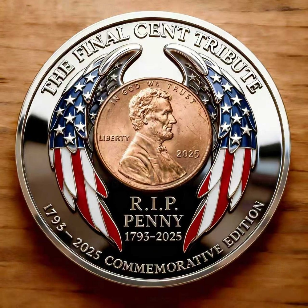 O último centavo 1793–2025 · Fim de uma era · Moeda comemorativa de metal Lincoln · Moeda memorial do último centavo 1909–2025 · Último centavo Lincoln · Ficha comemorativa, tributo histórico de de 2026 por $19.99 –P3