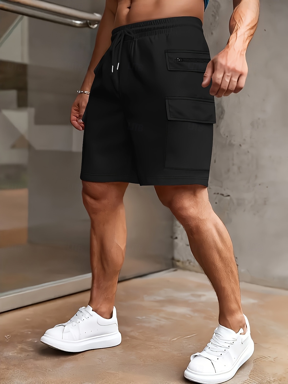 Men's Tactical Cargo Cargo Shorts Shorts Casual Shorts Pocket Elastic Waist Plain Comfort Above Knee Casual Outdoor Streetwear Fashion Streetwear Wine Navy Blue Stretchy 2026 - $22.99 –P4