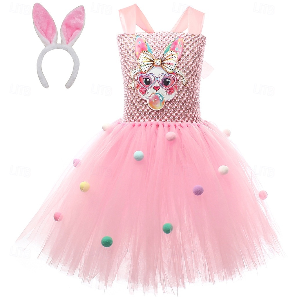 Tutu Túnica Princesas Animal conejo de Pascua Vestidos Gracioso Niños Chica Día del Niño Semana Santa Carnaval Fiesta Disfrazarse 2026 - $27.99 –P6