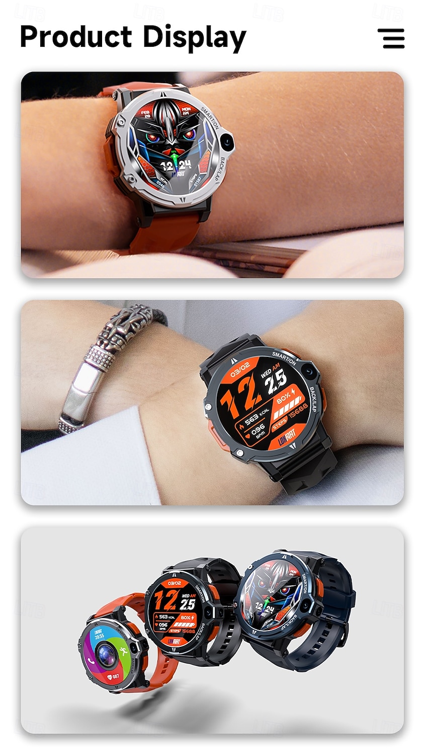 Relógio inteligente Lokmat Appllp 6 Pro de 1,54 polegadas com 4G LTE, pedômetro, lembrete de chamadas, monitor de sono, compatível com Android e iOS, unissex, GPS, chamadas em modo mãos-livres, controle de mídia, IPX-4, 51 mm. de 2026 por $149.99 –P12