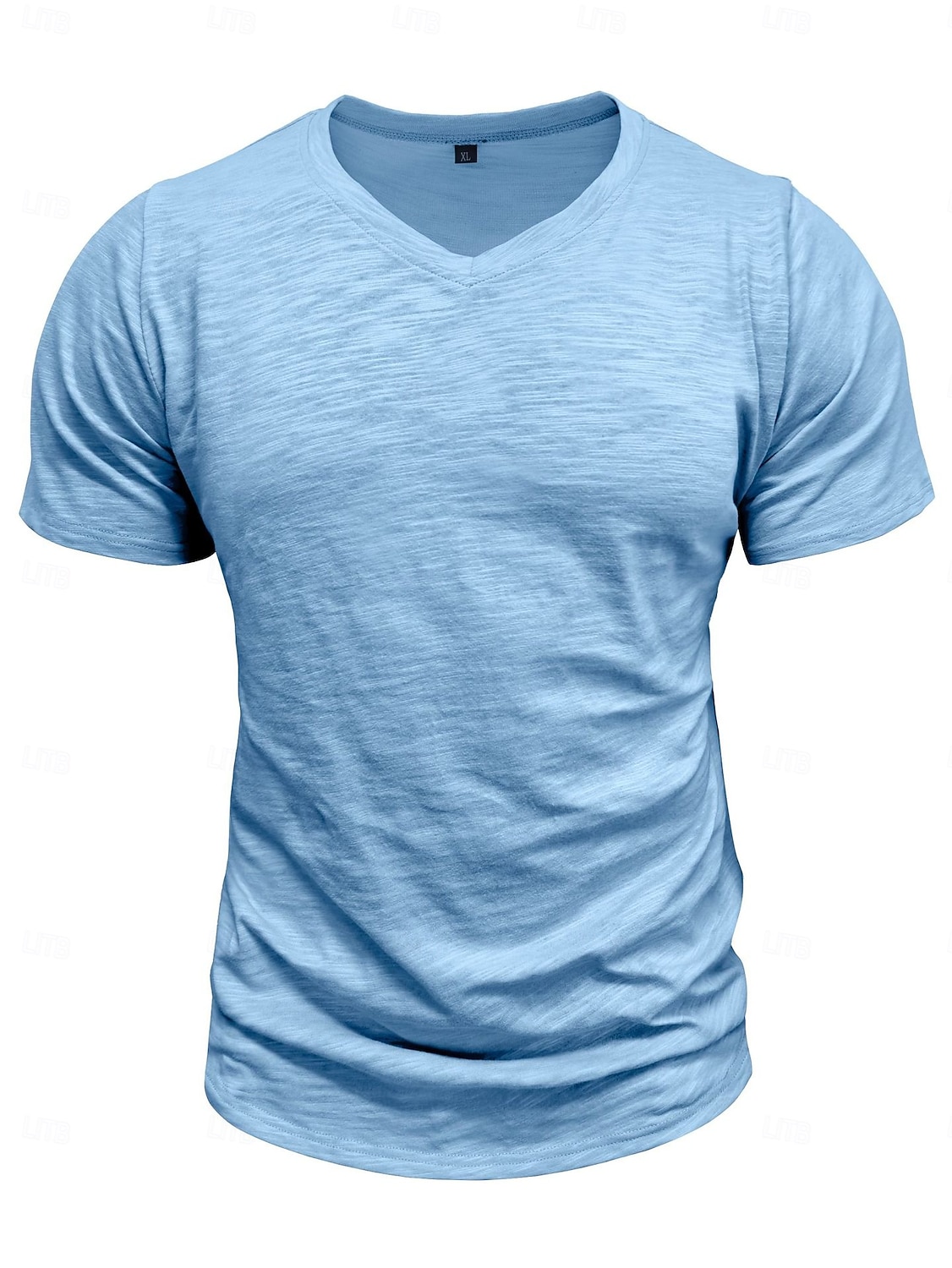 Herre T-skjorte 100 % bomulls-T-skjorte Kort Erme V-hals Sommer Vår & Vinter عادي Pit Strip Mote Designer Grunnleggende Grunnleggende Myk Avslappet Feriereise Gate Svart Stein Grønn Topp T-skjorte 2026 - $20.99 –P12