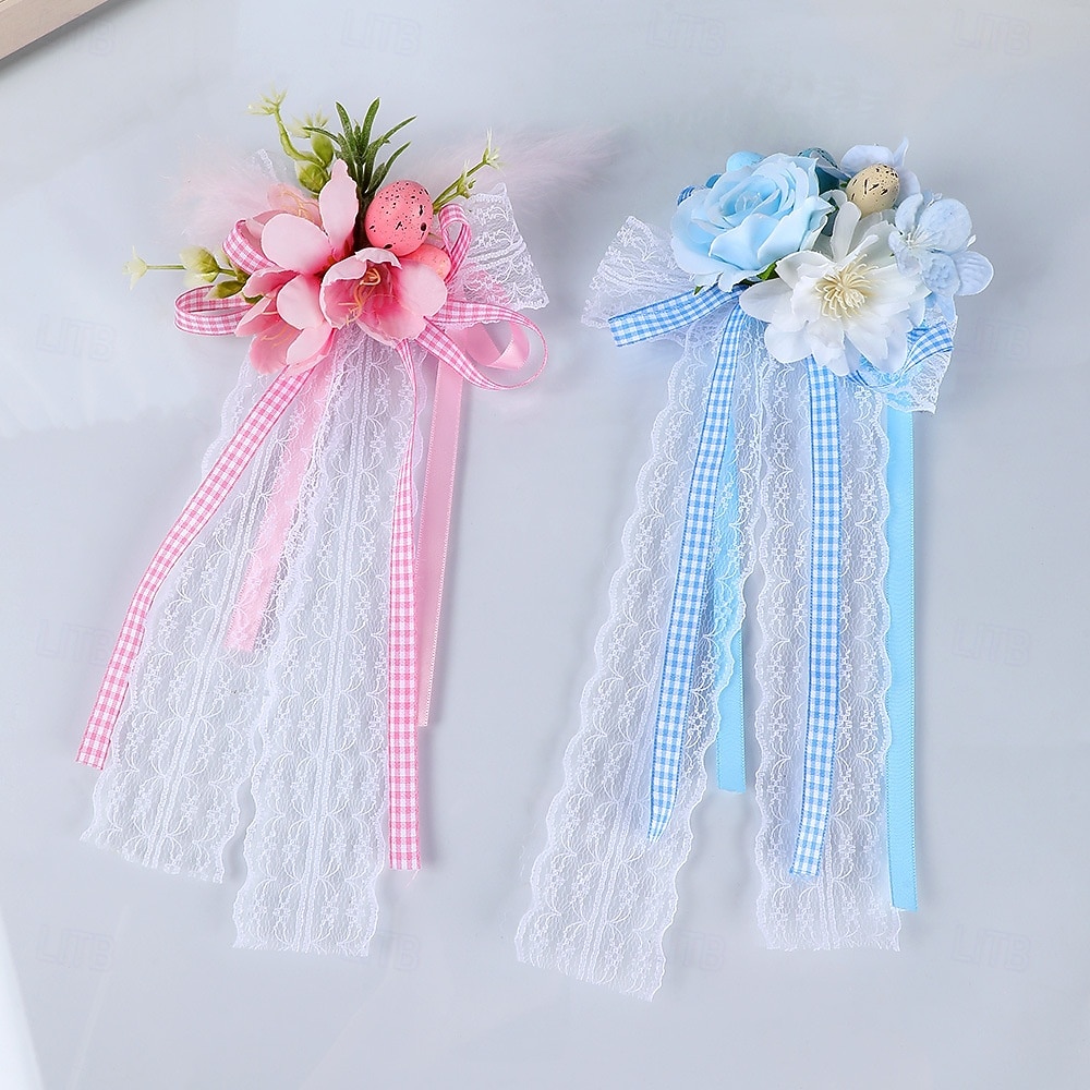 påskekurv utendørs utflukt frukt snacks oppbevaringskurv skum oppstandelsesegg dekorasjon kunstig blomsterkurv 2026 - $57.99 –P6