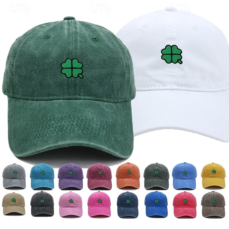 Unisex Cappellino da Baseball Blu chiaro Esercito verde Cotone Ricamato Protezione UV Clover Casual Quotidiano Casual Festa di San Patrizio Casuale Quotidiano San Patrizio Tinta unica Quadrifoglio del 2026 a $9.49 –P1