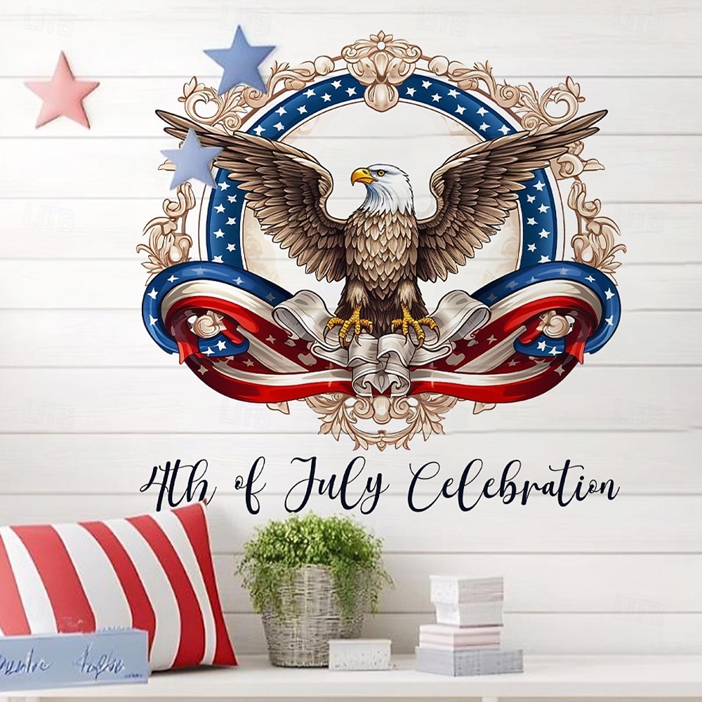 2 db-os csomag amerikai függetlenség napja zászló sas kreatív falmatrica szoba személyre szabott poszterek öntapadós matricák 2026 - $8.99 –P2