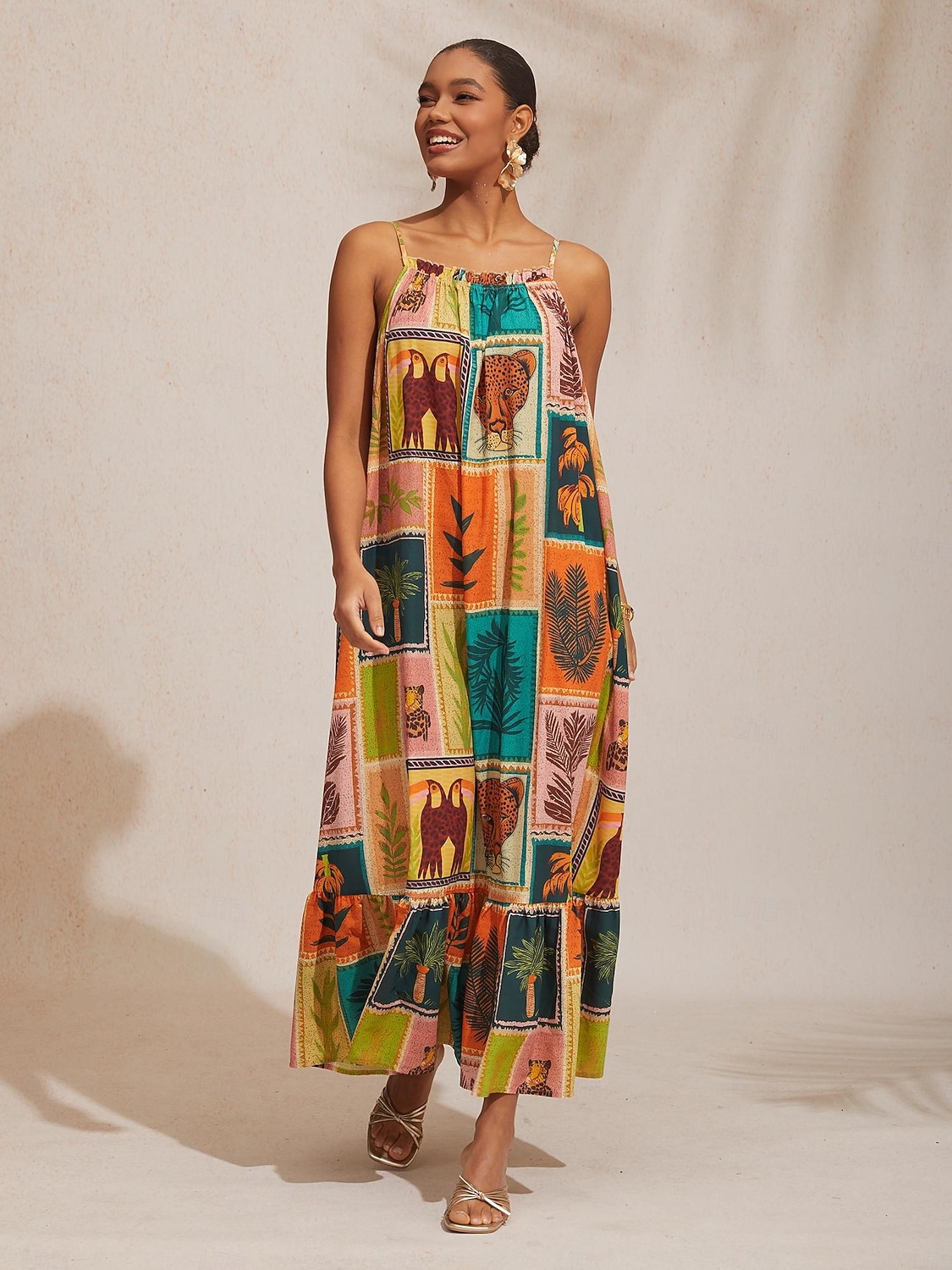 Feriestrandelement løs passform i chiffong-camikjole 2026 - $102.99 –P3