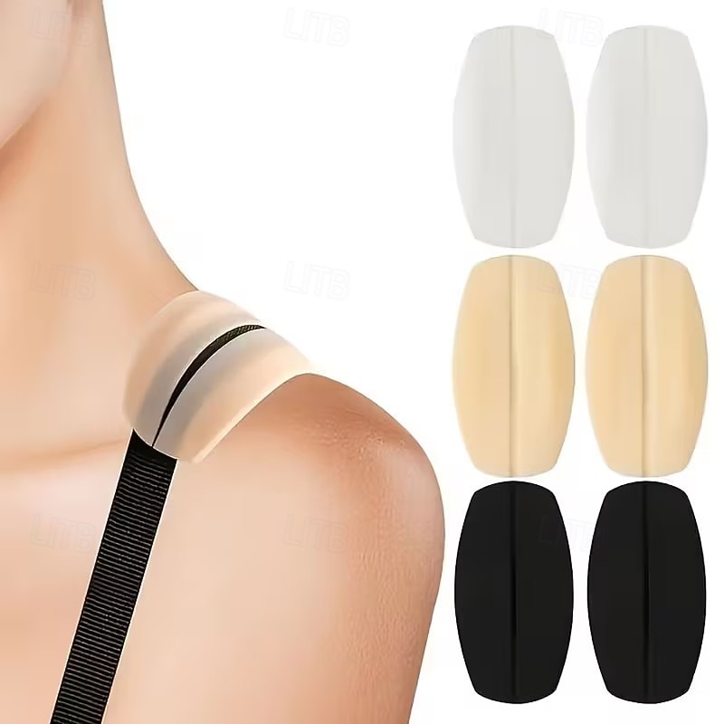 6 kusů silikonových protiskluzových vložek do ramínek, neviditelné měkké ramenní polštářky, zabraňují uklouznutí a zaboření, pohodlná opora pro jednobarevné podprsenky 2026 - $9.99 –P1