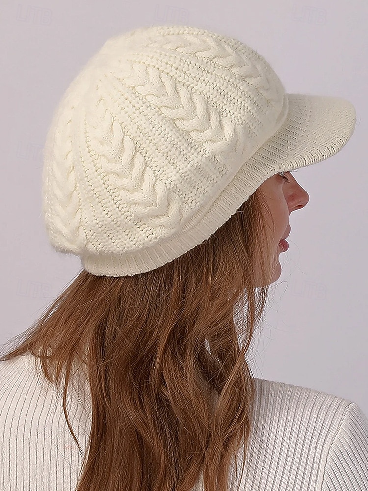 Strikket baseballcaps for kvinner med fleecefôr, flere farger, varm og koselig vinterlue 2026 - $11.99 –P7