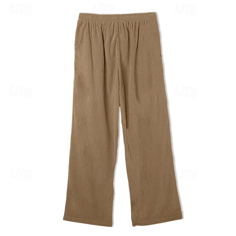 Per uomo Pantaloni da tuta Pantaloni Pantaloni in velluto a coste Pantaloni Larghi Pantaloni della tuta a gamba dritta Coulisse Elastico in vita Tinta unica Comodità Lunghezza intera Casuale del 2026 a $25.99 –P5