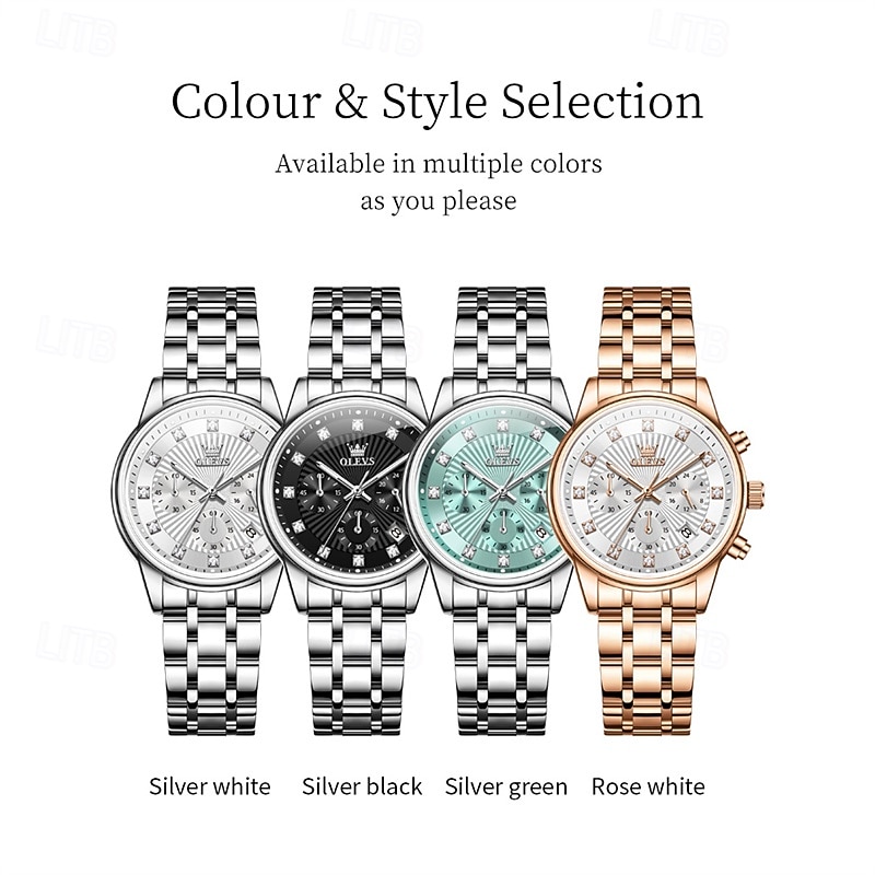 Cadeau de la fête des mères OLEVS montre-bracelet pour femmes calendrier lumineux décontracté montre en acier inoxydable de 2026 ? $41.99 –P13