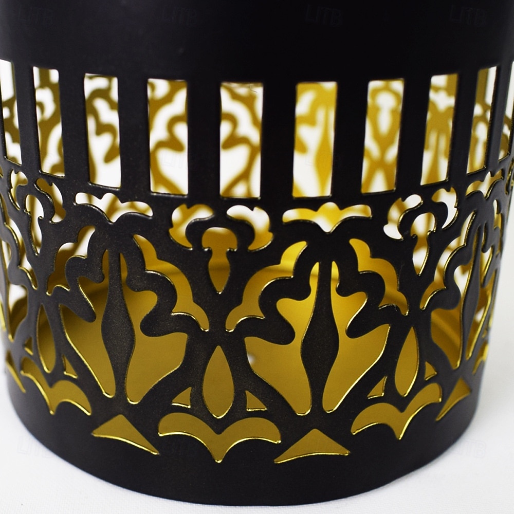 Conjunto de 2 luminárias solares de parede com projeção em metal vazado, com design mandala, classificação IP44 de resistência à água, luz branca quente, ideais para jardim, pátio, cerca, caminho, de 2026 por $29.99 –P5