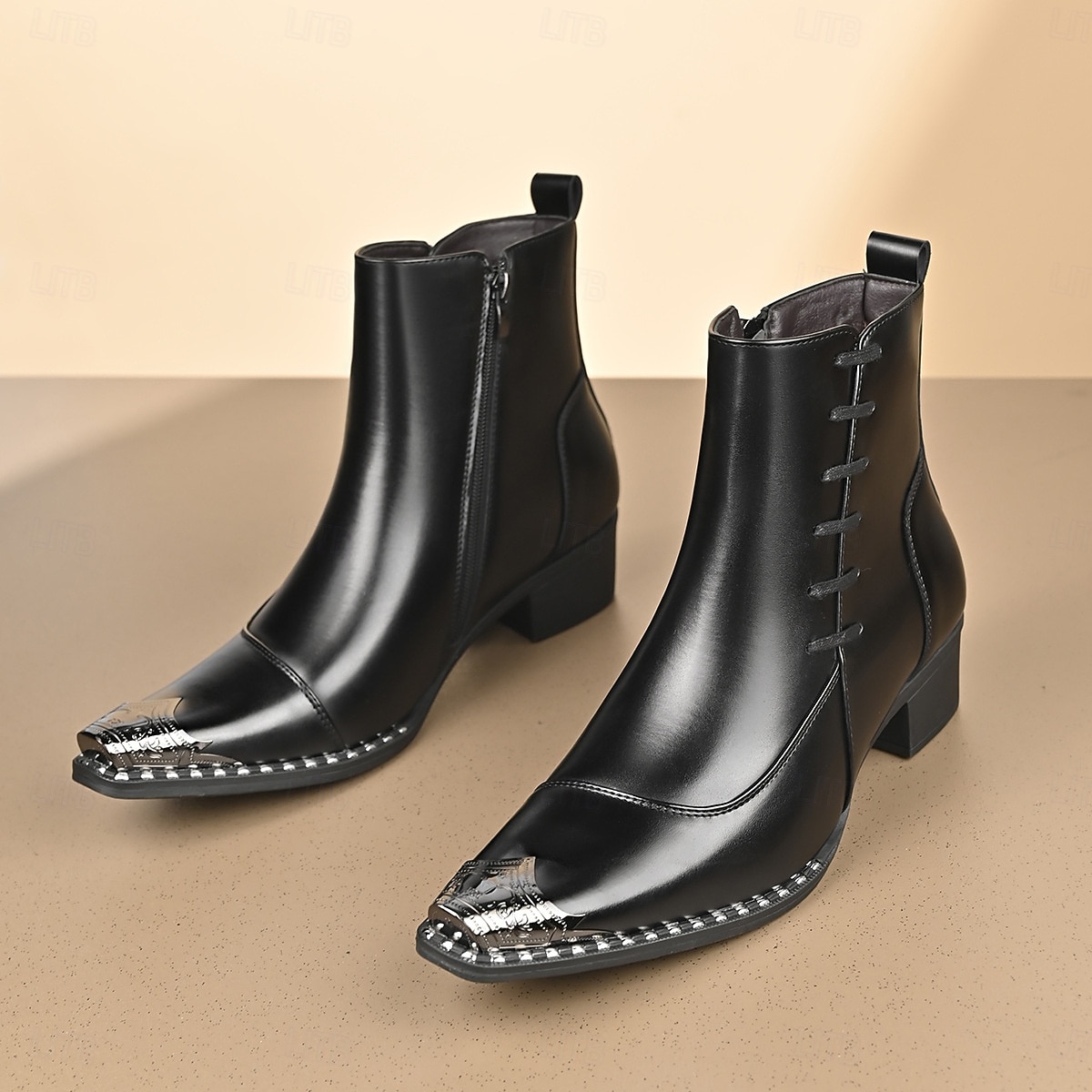 Мужские коричневые ботильоны из искусственной кожи с декоративной строчкой, элегантные свадебные туфли, идеально подходящие для жениха и гостей свадьбы. 2026 - $79.99 –P6