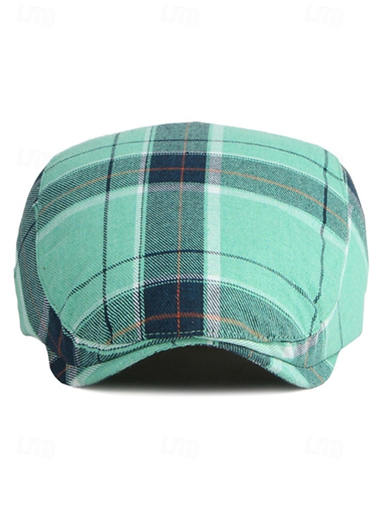 Men's Plaid Flat Cap Newsboy Hat, Cotton-Polyester Blend, Multi-Color Classic Ivy Style Cap for St. Patrick's Day Celebration & Everyday Casual Wear 2026 - $11.99 –P4