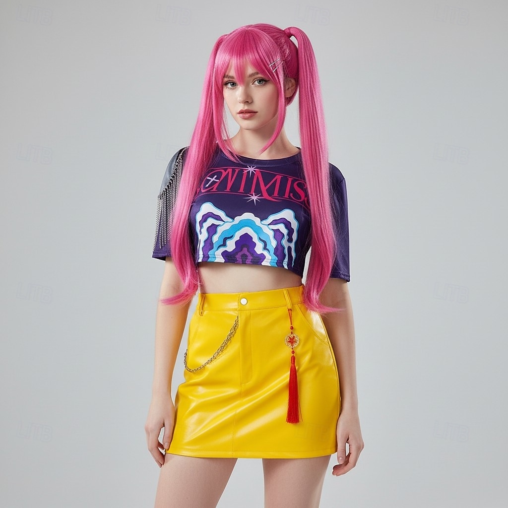 K-pop-inspiroima Korealainen idoli inspiroima Poptähti Asu Naamiaisasut Virtuaalinen idoli for Naisten Aikuiset Halloween Karnevaali Suoritus Comic Con Anime-näyttely 2026 - $42.99 –P14