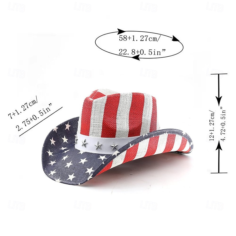 250° anniversario USA Retrò Vintage Far West Cappello da Cowboy Cappello da cowgirl Cowgirl Cowboy Cowboy del West Costume Unisex Mascherata 4 Luglio Feste Giorno dell'Indipendenza Adulti Cappello del 2026 a $26.99 –P4