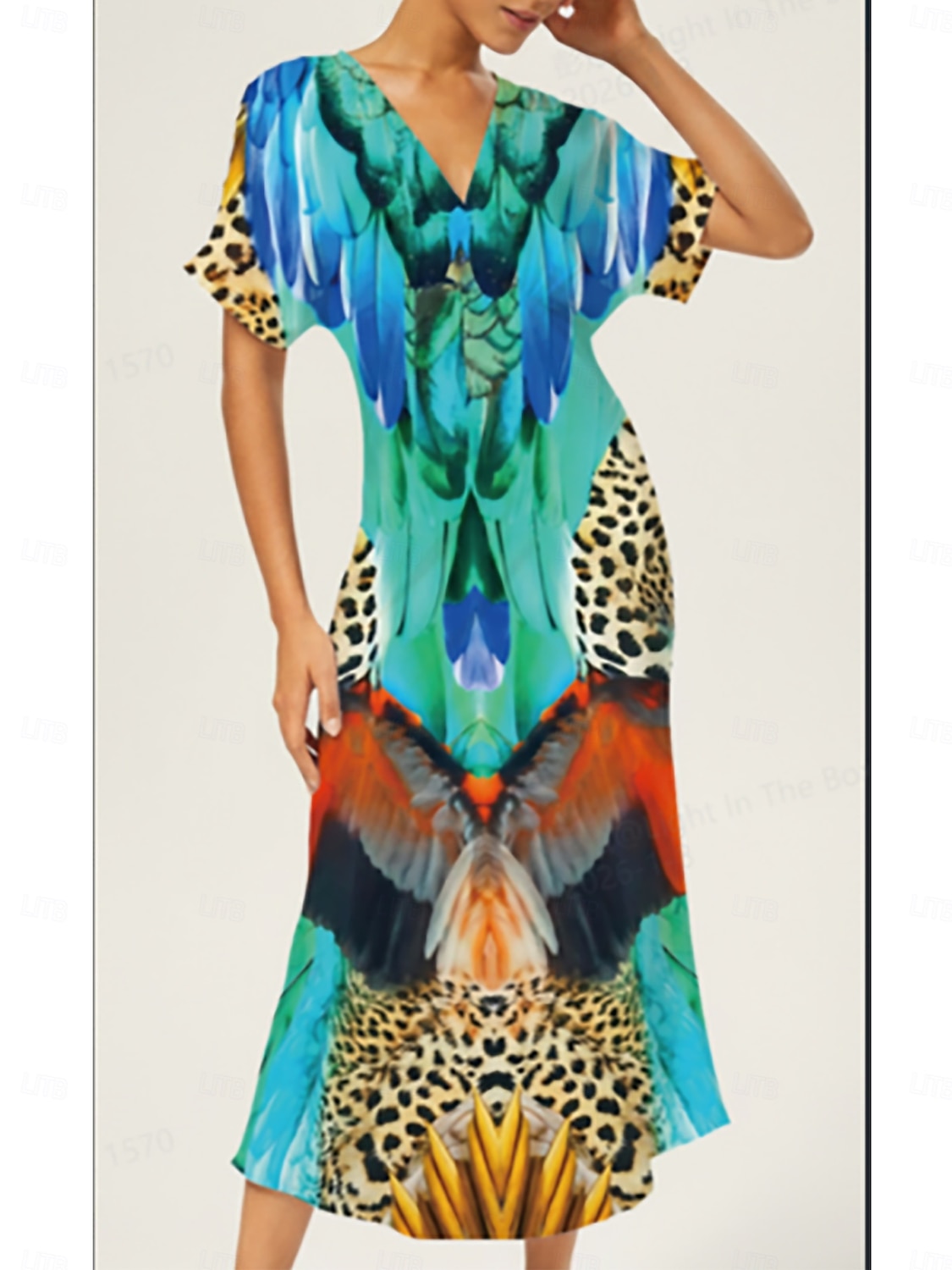 Vestido largo elegante y sedoso para fiesta en la jungla salvaje 2026 - $91.99 –P1