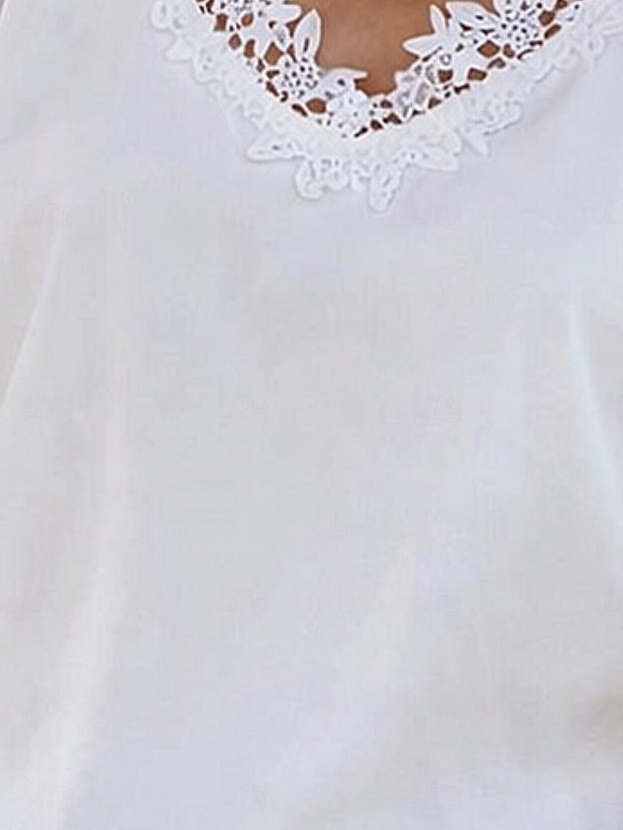 Dame Bluse Blonde Helfarge Stilfull Fritid Kortermet Med stropper Vanlige topper Daglig Hvit Sommer Vår 2026 - E£1218.67 –P3