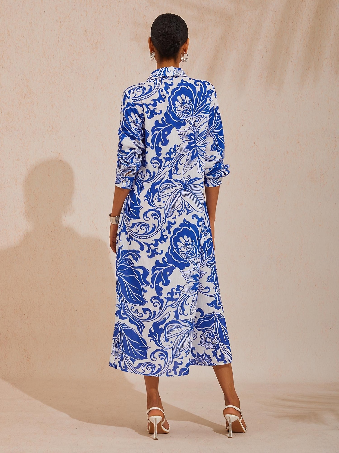 Φόρεμα μάξι με αέρινη λινή εμφάνιση σε μπλε χρώμα από τον Άγιο Βαρθολομαίο 2026 - $125.99 –P1