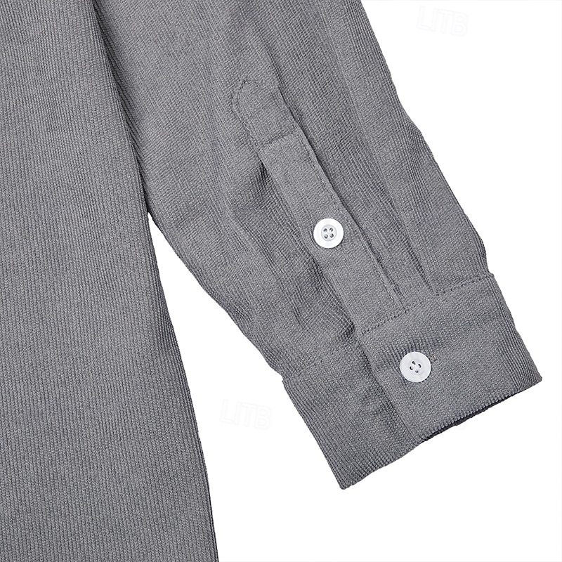 Ανδρικά Πουκάμισο Casual πουκάμισο Κοτλέ πουκάμισο Θαλασσί Λευκό Βαθυγάλαζο Σκούρο γκρι Μακρυμάνικο Σκέτο Με Κουκούλα Αιτιώδης συνάφεια Causal Με Κουκούλα Ρούχα Βίντατζ Μοντέρνα Κομψό στυλ street 2026 - $25.99 –P10