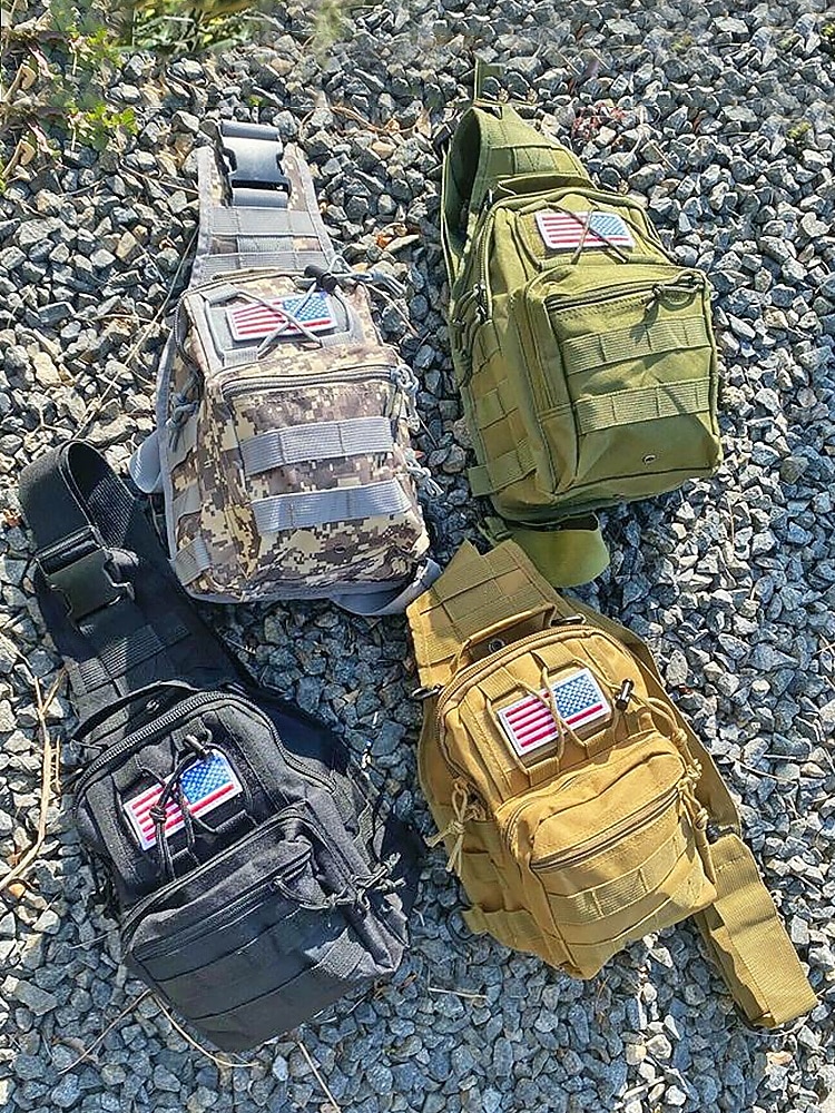 Herrkamouflage nylon axelremsväska bröstväska – flera fickor, stor kapacitet, hållbar design för utomhussporter, vandring, camping och resor 2026 - $18.99 –P1