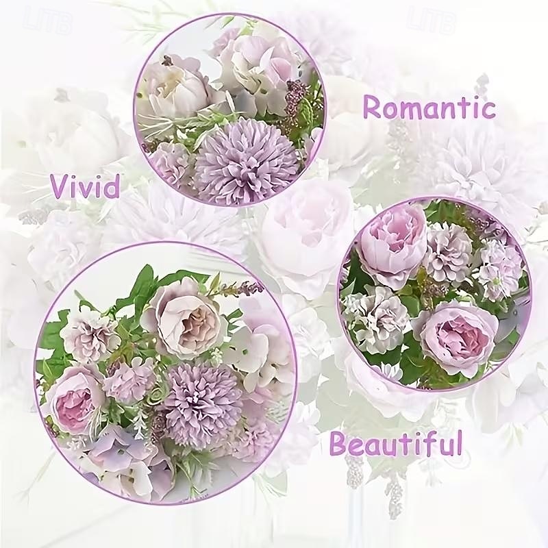 3 nippua ulkokäyttöön tarkoitettuja tekonurmi- ja pionikukkia, UV-suojattuja ja realistisia, sopivia sisä- ja ulkopuutarhan ikkunalaudoille keväällä, kesällä ja syksyllä häihin 2026 - $20.99 –P2