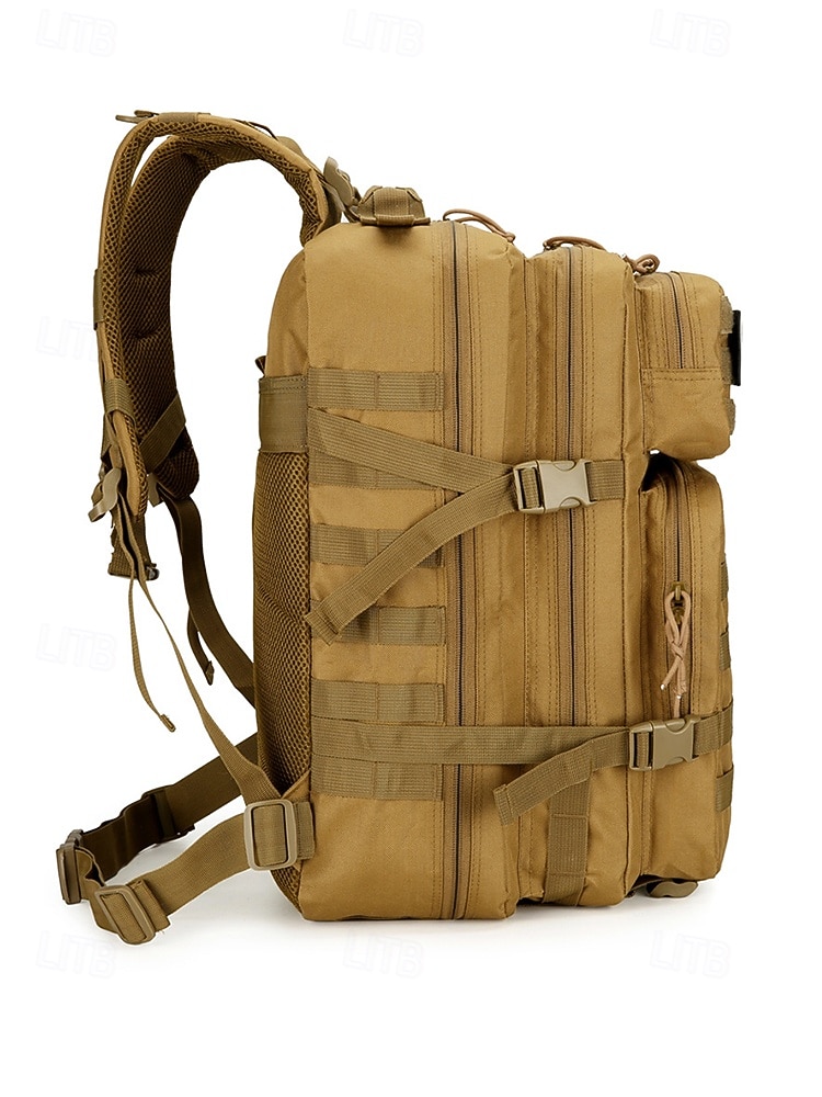 Mochila tática masculina camuflada em nylon, mochila militar de grande capacidade, bolsa multicolorida para atividades ao ar livre, como caminhadas, camping e viagens, com patch da bandeira americana. de 2026 por $54.99 –P4