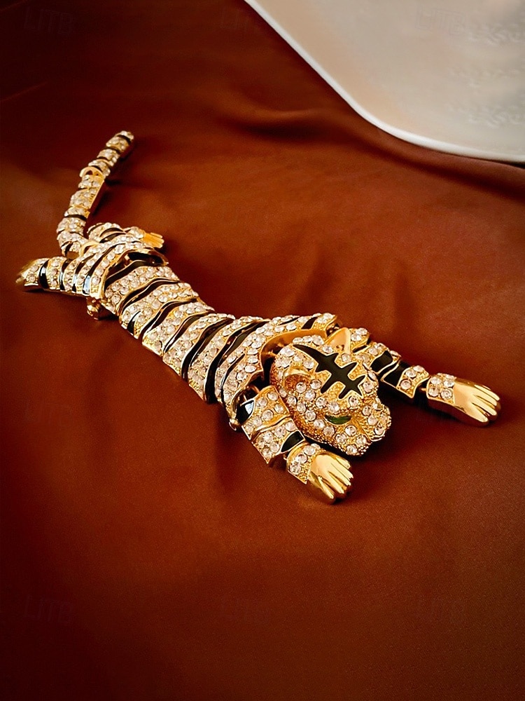 Miesten metalliseoksesta valmistettu tiikeririntaneula, kulta- ja hopeanvärisiä vaihtoehtoja, kristallikoristeinen, tyylikäs asuste häihin ja illallisjuhliin 2026 - $14.99 –P7