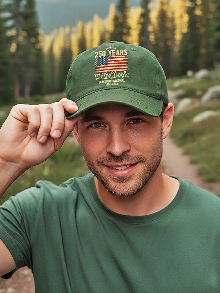 כובע בייסבול מתכוונן לגברים - חגיגות 250 שנה ויום העצמאות, מגוון צבעים, חומר פוליאסטר, מושלם לאירועים חיצוניים ולבוש חגיגי 2026 - $14.99 –P3