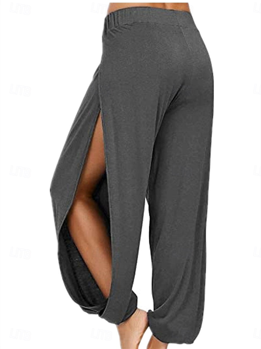 Mujer Fresco Chinos Pololos Pantalones Harem Elegante Vacaciones Vintage Longitud total Media cintura Plano Retazos Cintura elástica Separado Confortable Transpirable Alta elasticidad Diario Exterior 2026 - $14.99 –P5