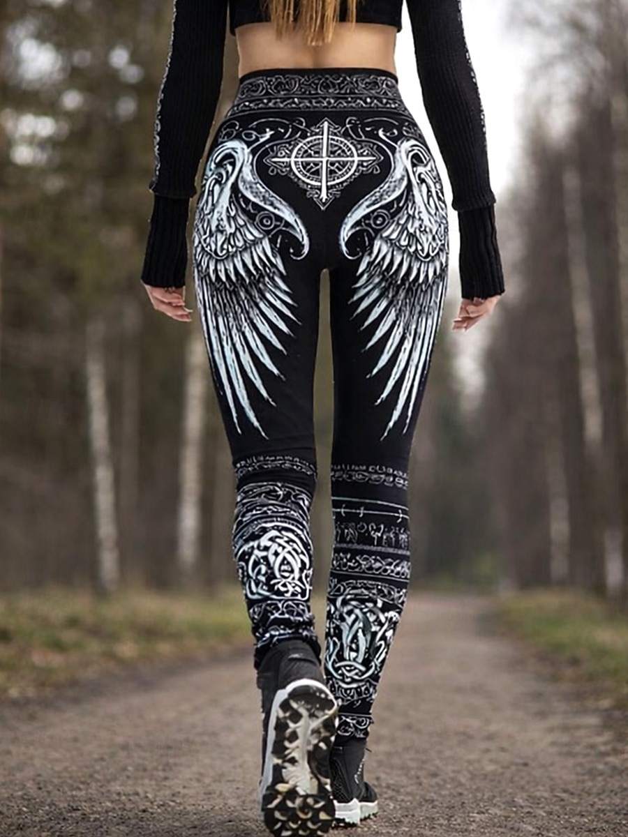 Per donna Leggings Vacanza Vintage Stile Etnico Lunghezza intera Vita Alta Grafico Astratto Stampa 3D Comodità Asciugatura Rapida Traspirabilità Alta elasticità Quotidiano Casa All'aperto Nero Estate del 2026 a $21.99 –P1
