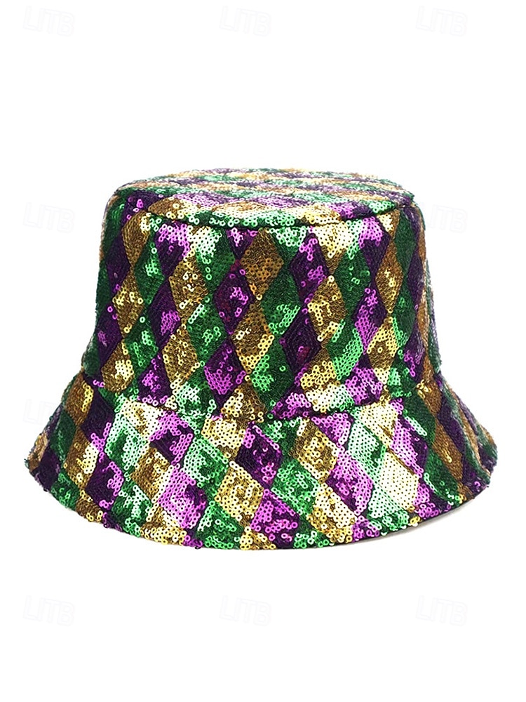 cappello da pescatore con paillettes da donna – due modelli disponibili, poliestere, perfetto per il martedì grasso e le feste del 2026 a $14.99 –P3