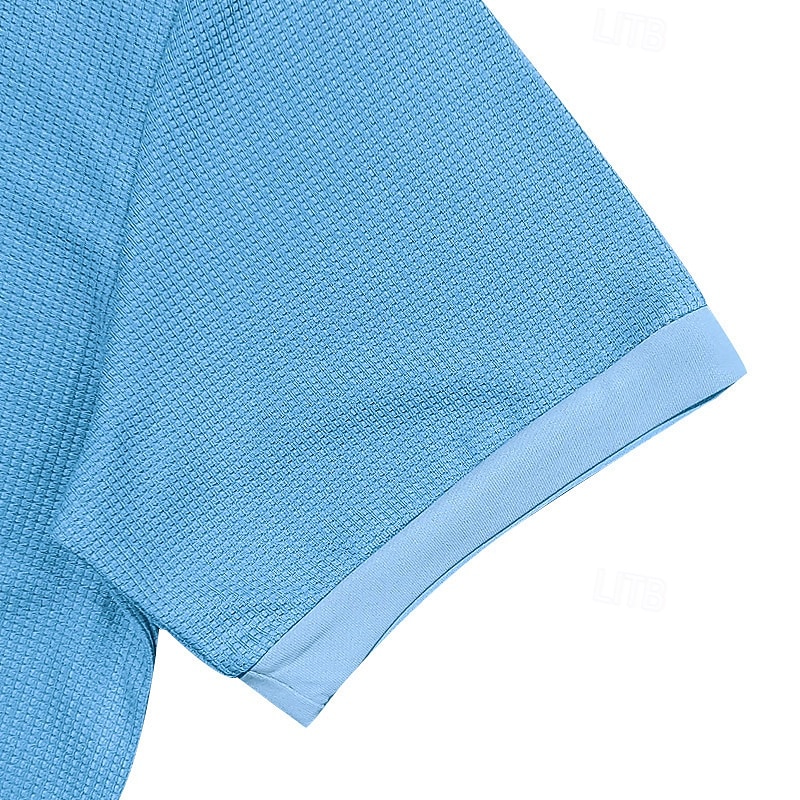 Męskie Koszula golfowa Koszulka polo z dzianiny waflowej Codzienny Biznes Klasyczny Krótki rękaw Moda Nowoczesny Jednokolorowe Guziki Lato Wiosna Wiosna i lato Regularny Czarny Biały Żółty Wino 2026 - $18.49 –P7