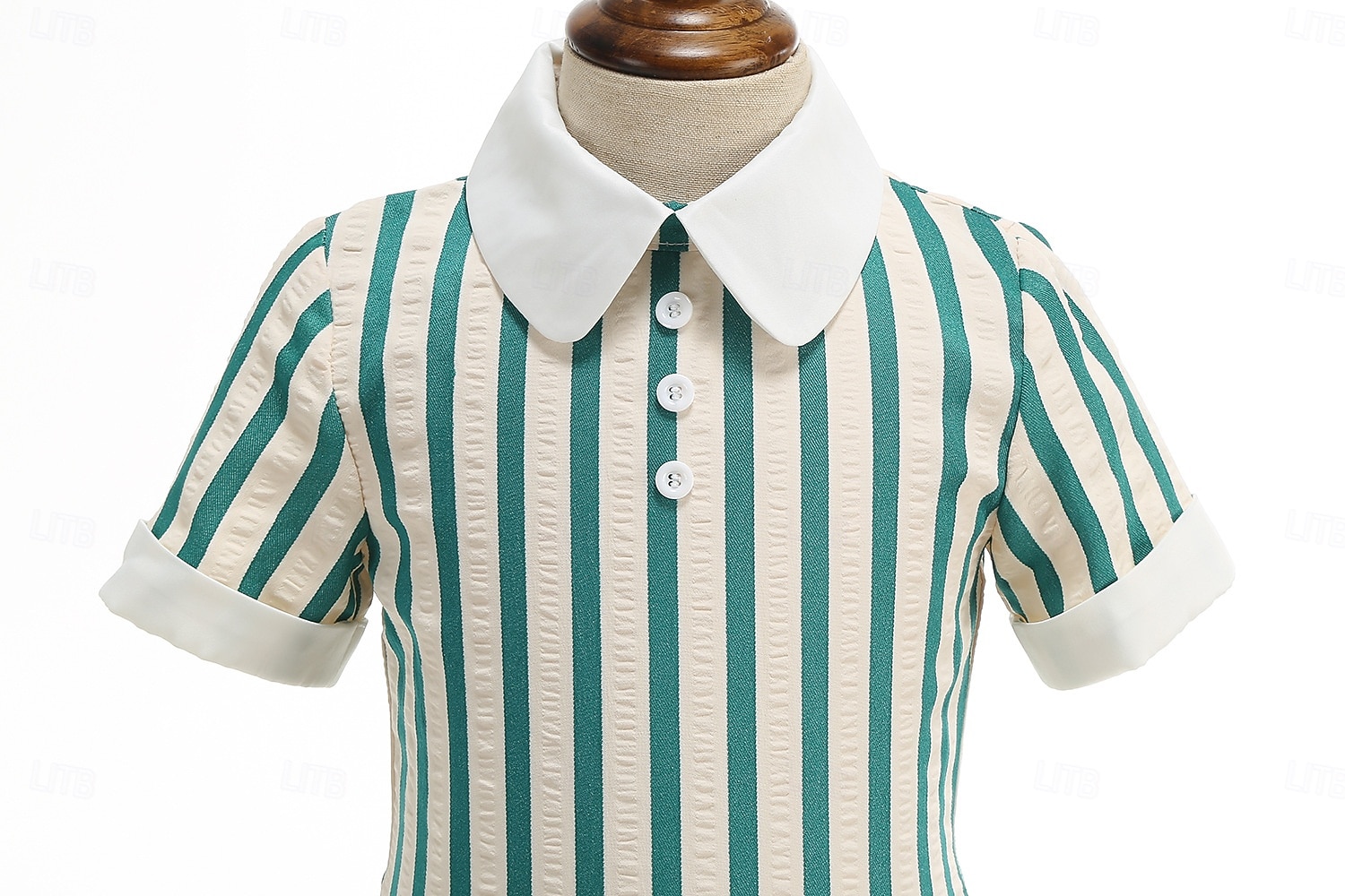 Vintage inspiriert Midlänge A-Linie Kleid Swing-Kleid Kurze Ärmel Gestreift A-Linie Kostüm Mädchen Kindertag Maskerade Urlaub Alltagskleidung Kinder Kleid Abschlussballkleider Frühling & Sommer 2026 - $52.99 –P4