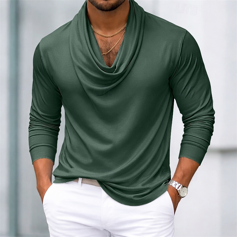 Per uomo Camicia Camicia in raso Camicia elegante Camicia con Bottoni Camicia da Ballo Sfumatura Casuale Matrimonio Nero Bianco Blu marino Viola Manica Lunga Collo di pile Tutte le stagioni del 2026 a $22.99 –P5