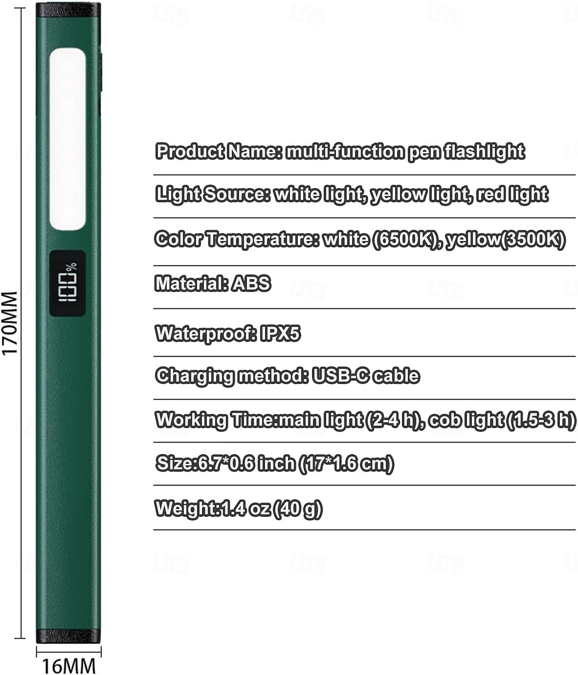 Ladattavat kynätaskulamput työvalolla, kannettavat LED-taskulamput, kirkkaat taskulamput kotiin, autoon, hätätilanteisiin, C-tyypin laturilla, 6 valotilaa, LCD-näyttö 2026 - $17.99 –P6