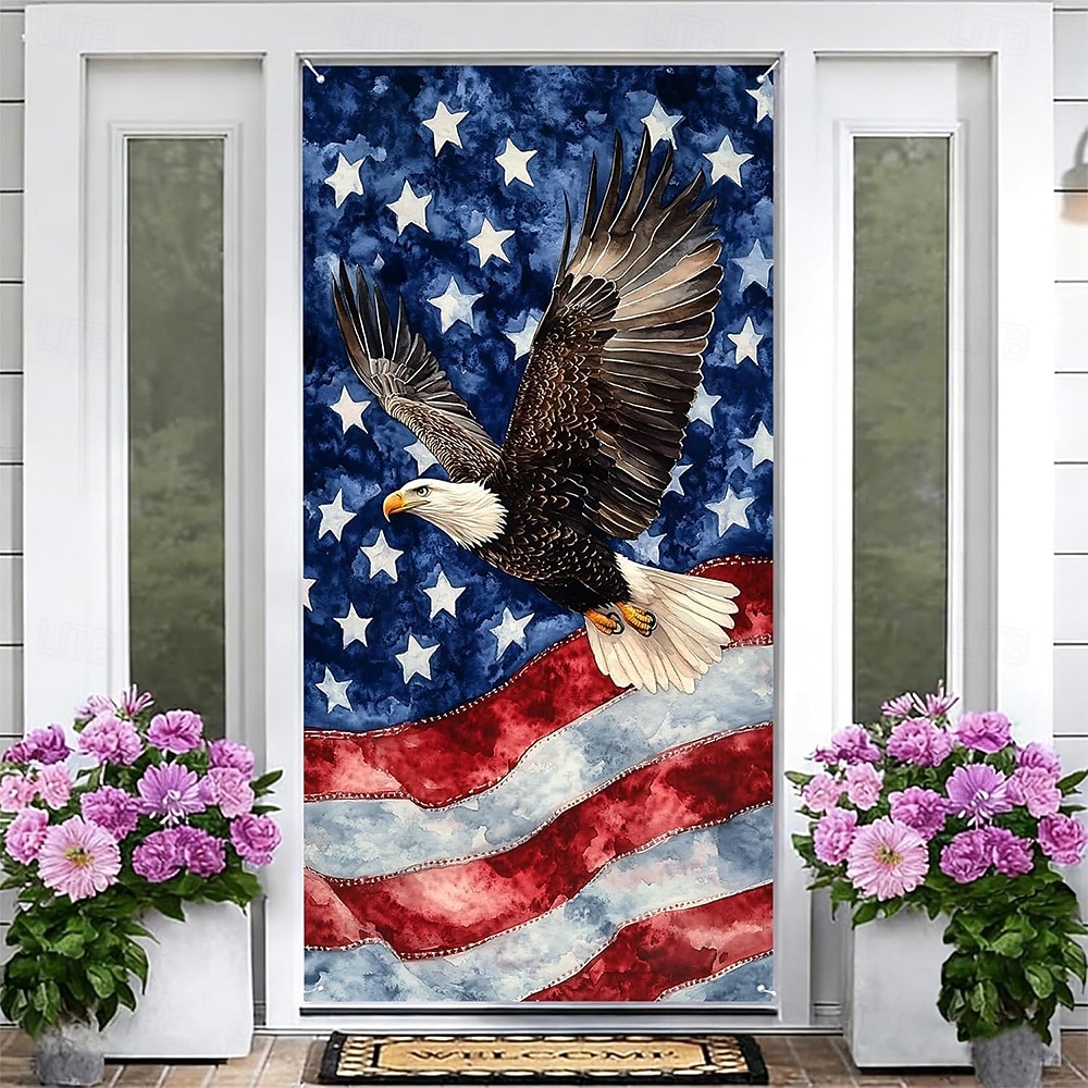 4th of July 2026 250th Memorial Day Posters Door Cover Outdoor Banners American Flag Cute Colorful 3D Party Dorm Teens Room College Dorm Guys Man Cave Frat Bedroom Shooting Backgrounds Home Decor 2026 - $21.99 –P5