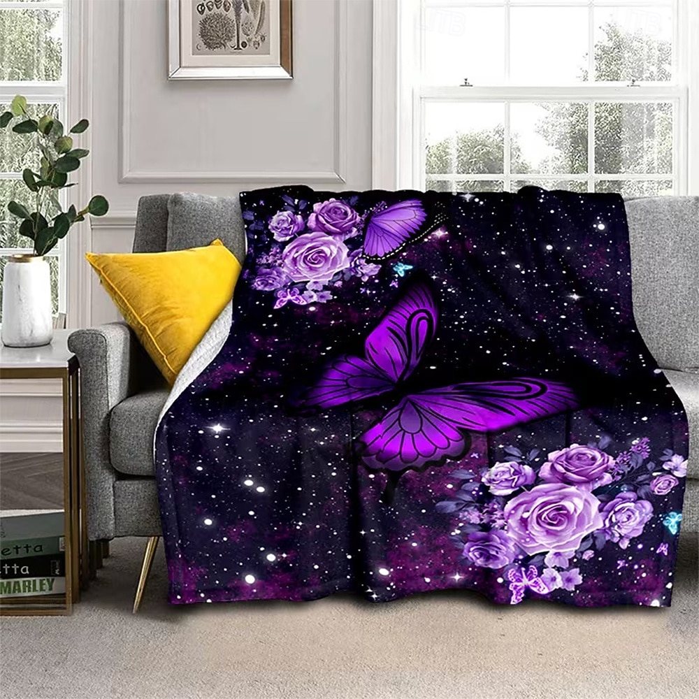 Флисовые одеяла Плед для дивана Бабочка Классика Современное 3D Диван Кровать Декоративное одеяло Теплое одеяло Домашний декор 2026 - $24.99 –P3