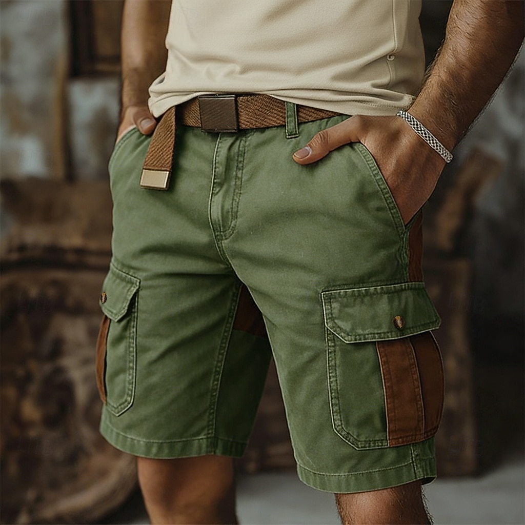 Per uomo Pantaloncini cargo Pantaloncini da esterno Pantaloncini casual Pantaloncini da Escursionismo Patchwork Multi-tasche Gamba Dritta Blocco di colori Tinta unita Indossabile Traspirante Corto del 2026 a $15.49 –P1
