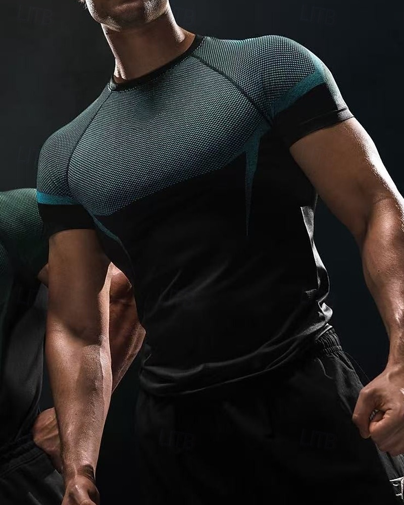 Per uomo Blocco di colori T-shirt da corsa Maglia a compressione Maglia da corsa Estate Primavera Autunno Manica Corta Asciugatura Rapida Compressione Traspirante Allenamento in Palestra Allenamento del 2026 a $25.99 –P1