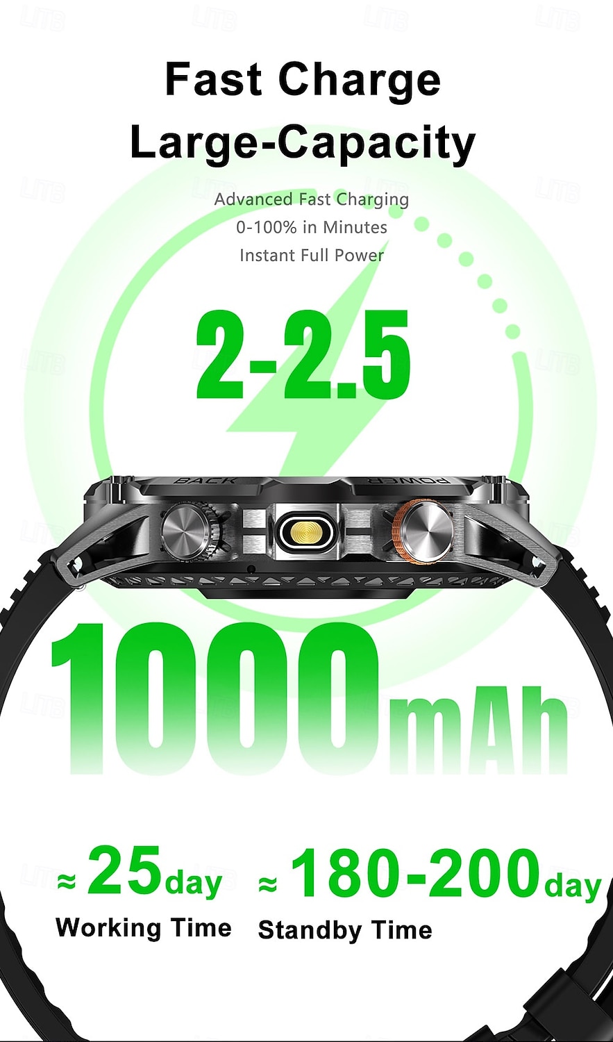 iMosi YK16 Montre intelligente 1.7 pouce Montre connectée avec appels Bluetooth Podomètre Rappel d'appel Moniteur d'Activité Compatible avec Android iOS Unisexe Longue Veille Appels Mains Libres de 2026 ? $65.99 –P7