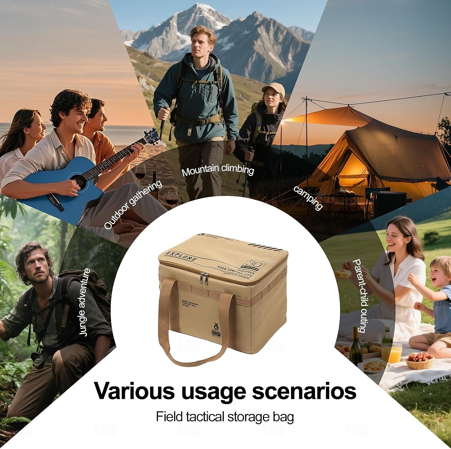 Large Capacity Outdoor Folding Storage Bag, Waterproof Portable Camping & Picnic Organizer for Cookware, Pots, Tableware, Gas Canister, Shockproof Tactical Outdoor Carry Bag 2026 - $30.99 –P8