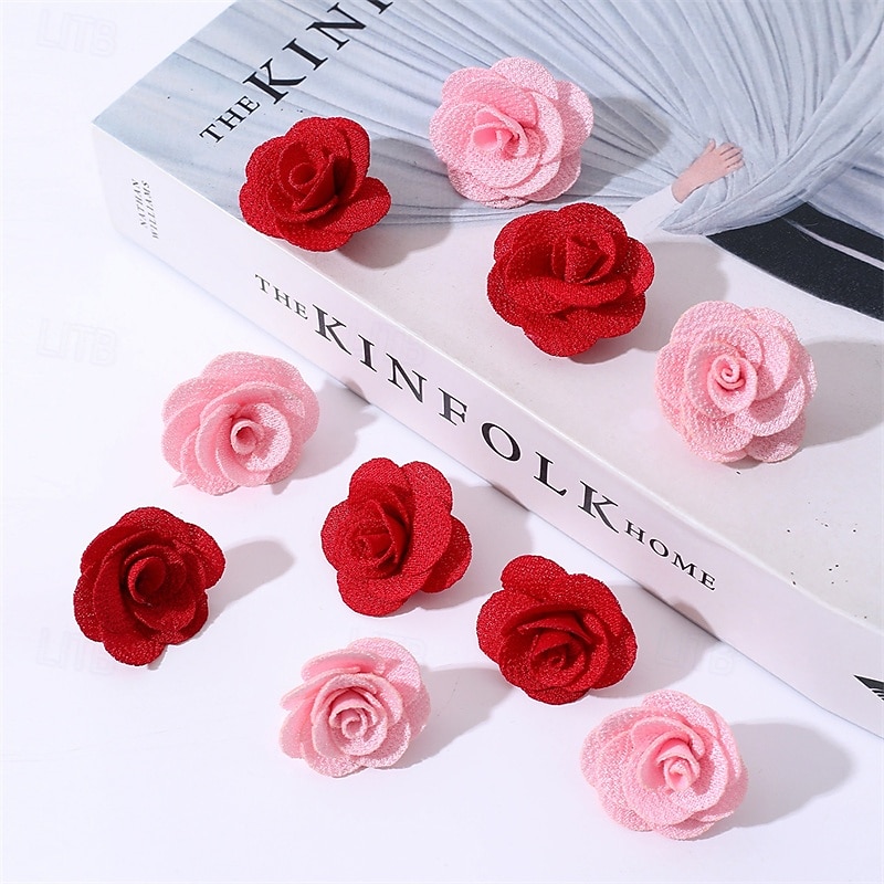 Set da 20 fermagli per capelli da donna a forma di rosa in tessuto rosso, ideali per San Valentino, feste, riunioni, matrimoni e per l'uso quotidiano. del 2026 a $17.49 –P5