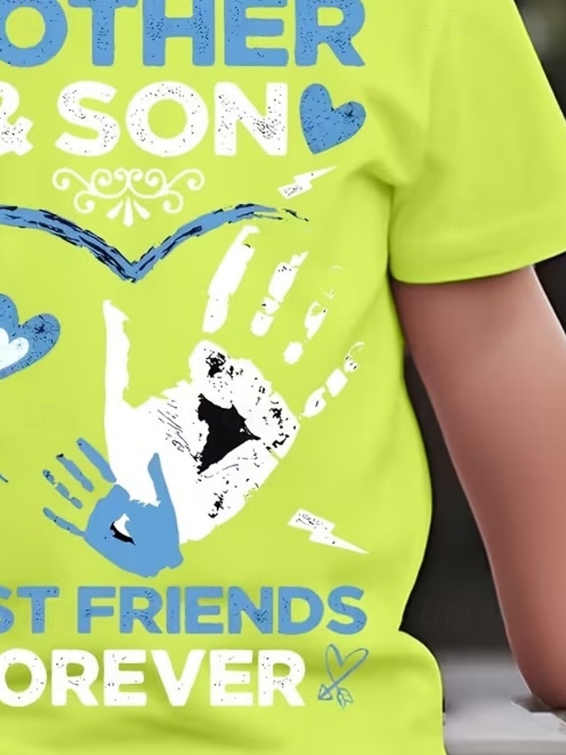 Chico 3D Corazón Graphic Camiseta Manga Corta Impresión 3D Verano Primavera Deportes Moda Ropa de calle Niños 4-12 años Cuello Barco Casual Diario Exterior Ajuste regular 2026 - $19.49 –P5