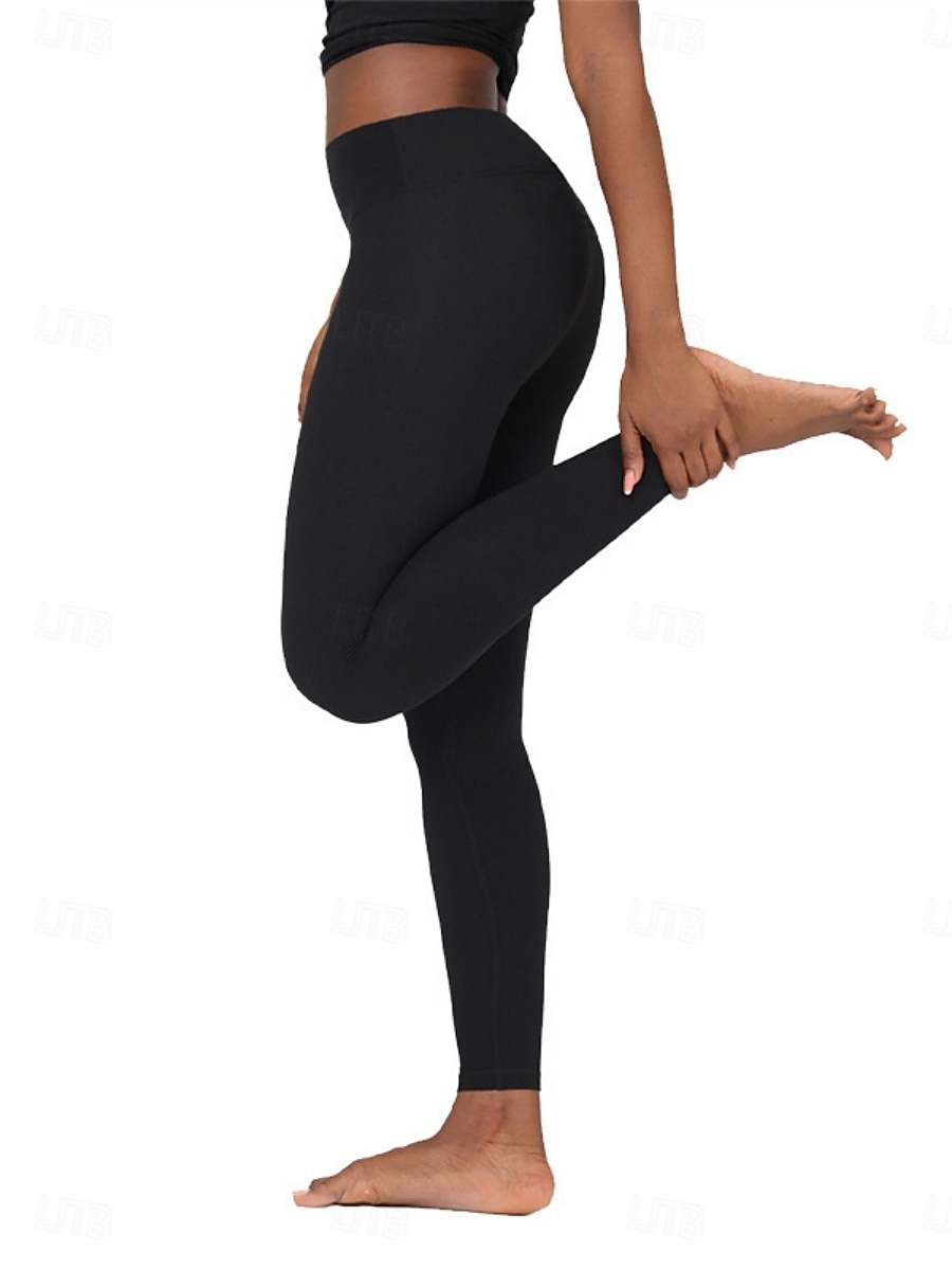 Per donna Chinos Leggings Attivo Streetwear Casual Lunghezza intera Vita media Tinta unica Fascia Elastica Confortevole Elasticizzato Quotidiano All'aperto Palestra Rosso violaceo Nero Blu marino del 2026 a $12.99 –P6