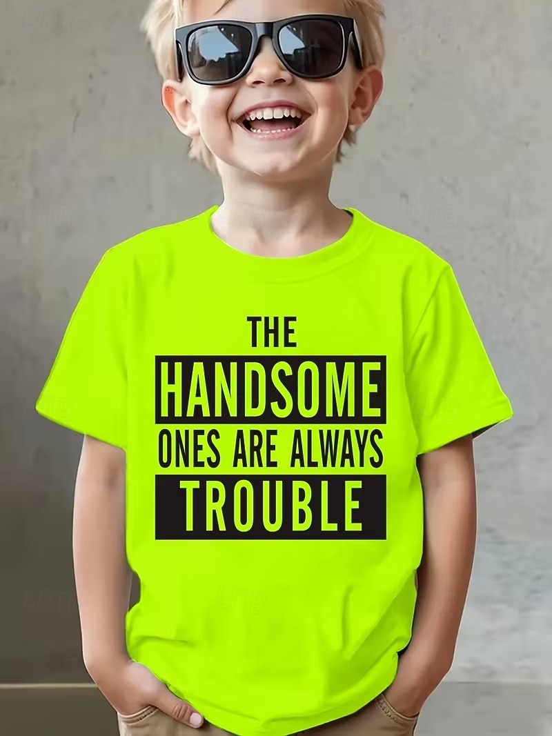 2026年 男の子 3D グラフィック レタード Tシャツ Ｔシャツ 半袖 3Dプリント 夏 春 スポーツ ファッション ストリートファッション 子供 4〜12年 クルーネック カジュアル 日常 アウトドア レギュラー  コレクション – $16.99 –P1