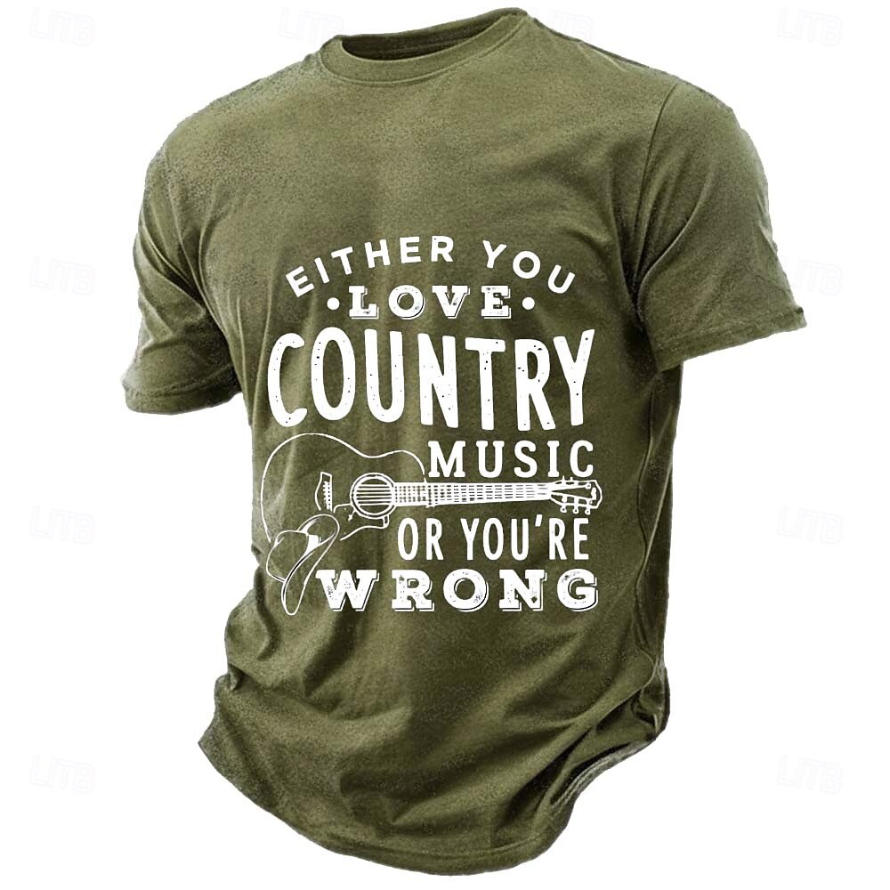 vagy szereted a countryzenét, vagy tévedsz vicces gitáros póló vintage grafikus póló zenekedvelőknek western cowboy kalap dizájn szénszürke ruházat S M L XL XXL XXXL 2026 - $21.99 –P2