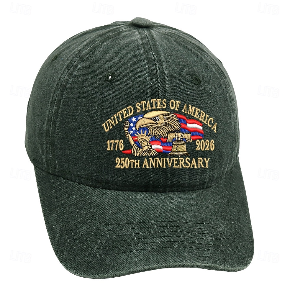 Baseballcapen Frihetsgudinnen Amerikansk flagg Frihetsklokken Retro / vintage Arv Patriotisk 1776–2026 til Unisex Voksne Broderi for Uavhengighetsdag 4. juli utendørs Fritid / hverdag Parade 2026 - $20.99 –P8