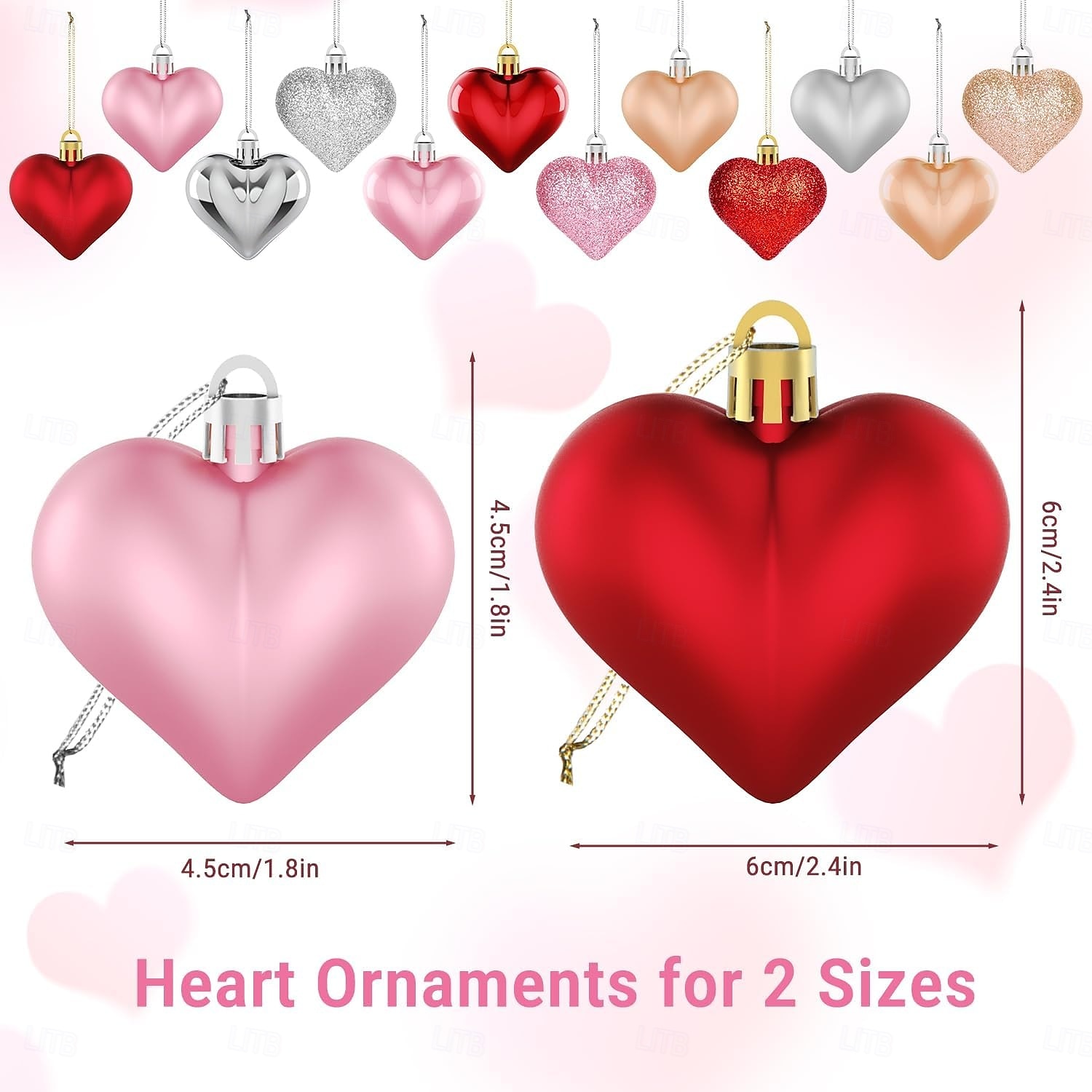 36PCS Valentine's Day Decorations Heart Ornaments, 3 Styles 2 Sizes Multi-Color Heart Shaped Baubles for Valentine Tree Decor, Wedding, Anniversary, Christmas & Party 2026 - $15.99 –P3