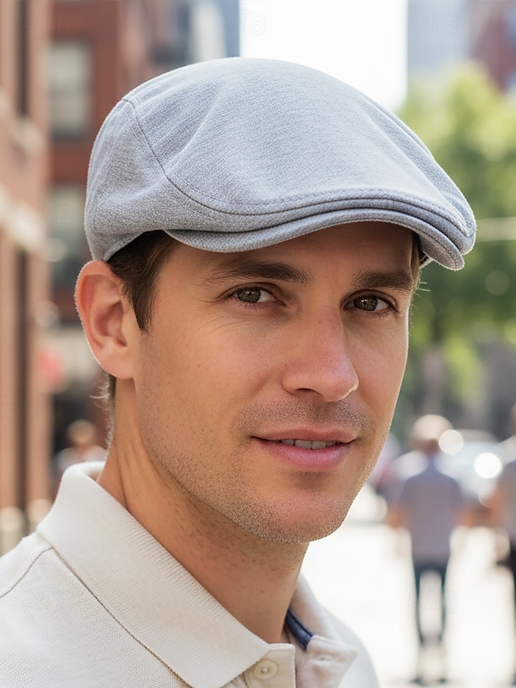 Boina masculina casual em poliéster com design simples e elegante, disponível em várias cores, perfeita para o uso diário. de 2026 por $11.99 –P2