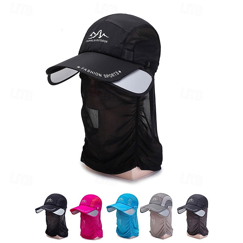 Chapéu de sol com aba retrátil para pesca, ciclismo e escalada ao ar livre, com proteção UV e protetor de nuca removível, boné de beisebol respirável com proteção solar para homens e mulheres. de 2026 por $16.99 –P1