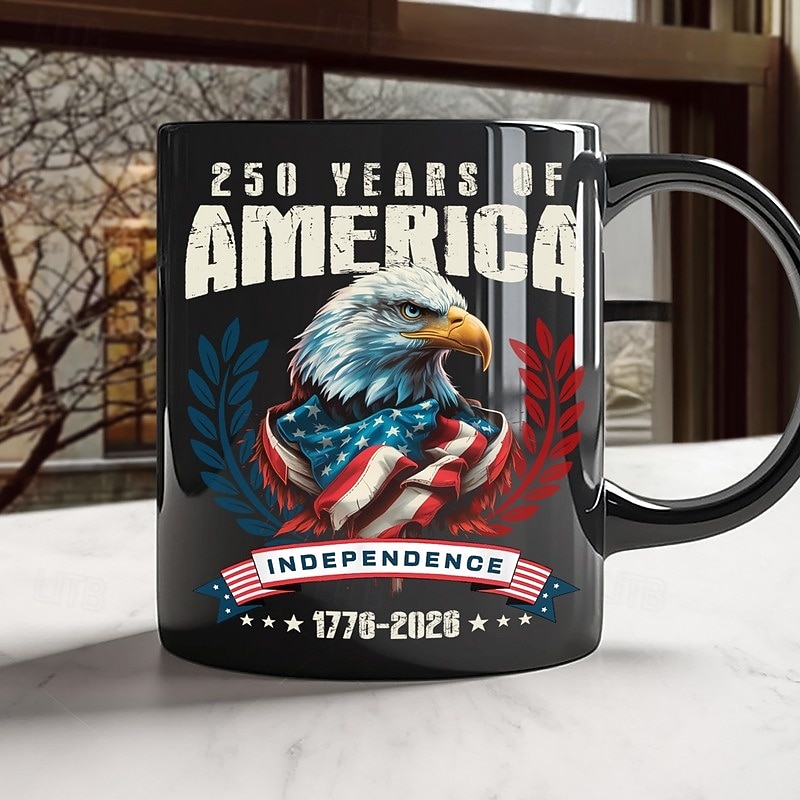 Taza del 250.º aniversario de Estados Unidos, regalo patriótico, taza de café de cerámica del semiquincentenario, 1776-2026, Estados Unidos 250, Día de la Independencia, regalo del 4 de julio para 2026 - $16.99 –P5